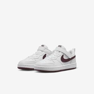 Nike Court Borough Little Kids' Shoes DV5457-112, White/Burgundy, Size 11C US